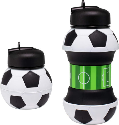 ⚽ Soccer-Shaped Collapsible Silicone Water Bottle | BPA-Free Leak-Proof Sports Cup for Kids