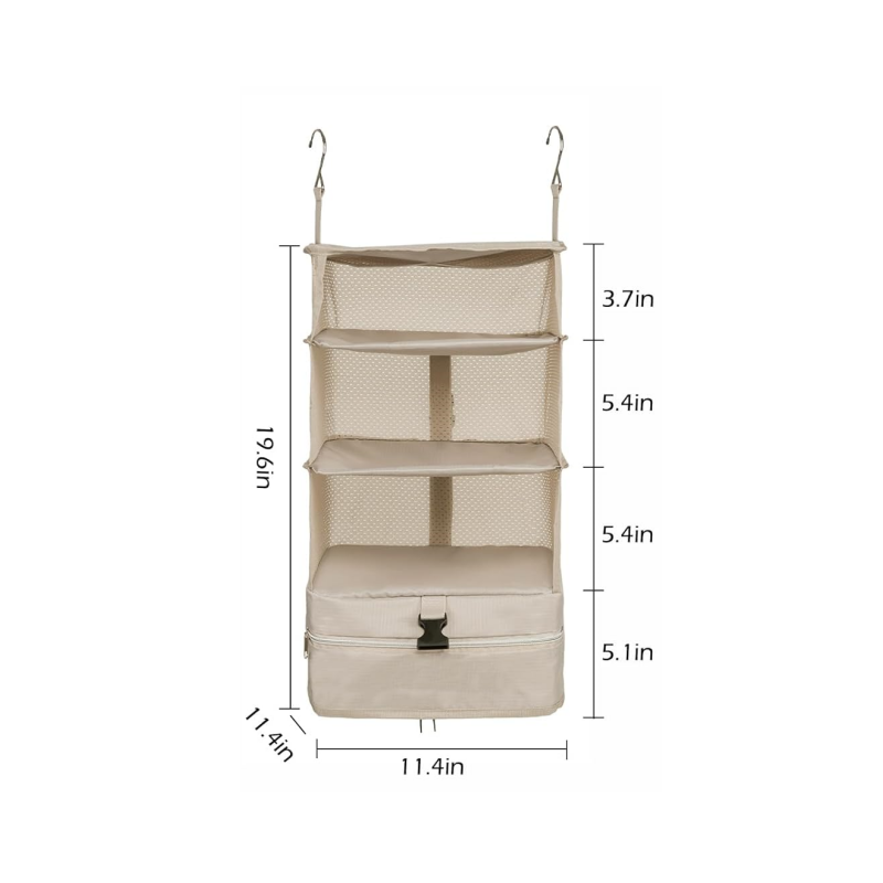 Collapsible 4-Tier Hanging Travel Storage Organizer | Your Portable Closet for Home & Trips
