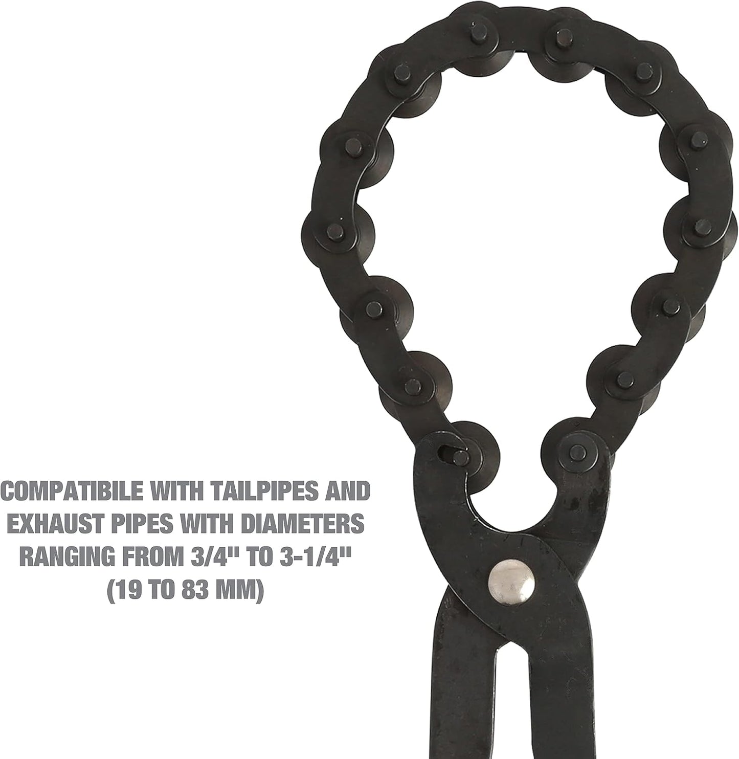 🔧 Exhaust Chain Cutter – 3/4" to 3-1/4" Pipe, Compact, One-Handed