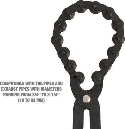 🔧 Exhaust Chain Cutter – 3/4" to 3-1/4" Pipe, Compact, One-Handed