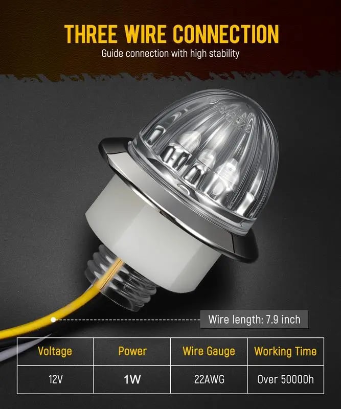 ⚡Hot Sales 49% OFF🔥3/4 Inch LED Amber Watermelon Side Marker Light