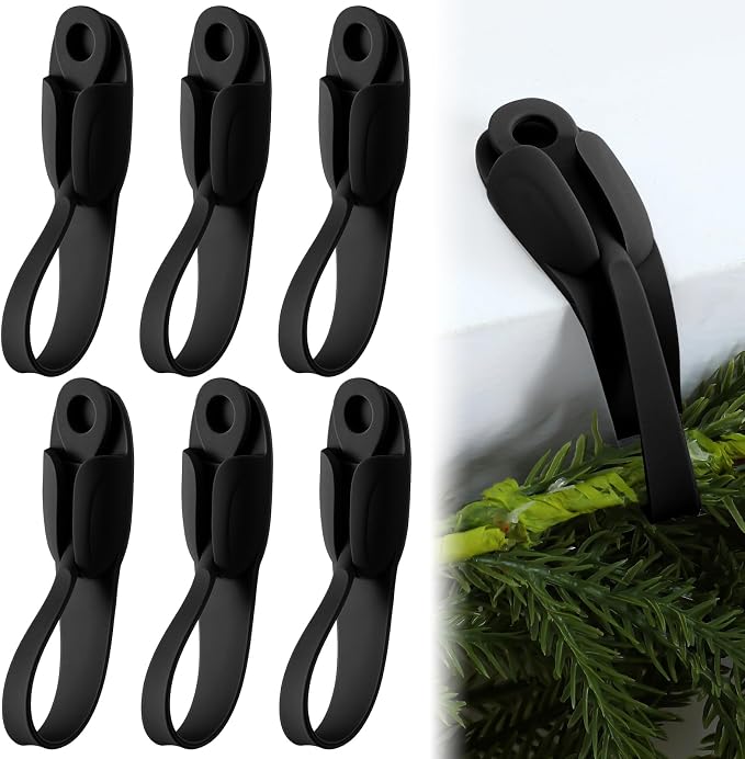 🌳6-Pack Christmas Wreath Hangers – No-Drill Peel & Stick Holiday Hooks