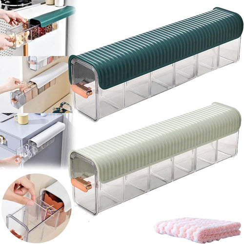 Clear Wall Mounted Organizer, Punch-Free Multi-functional Storage Box, Clear Wall Mounted Drawer Organizer