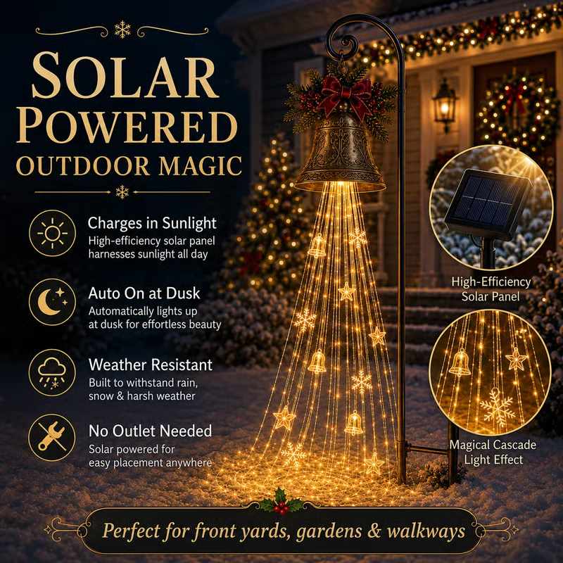 🎄Christmas Bell Cascade Solar Yard Light✨