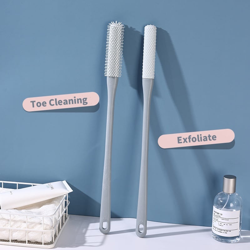 🦶 Long-Handle Silicone Foot Cleaning Brush – Easy Shower Foot Scrubber