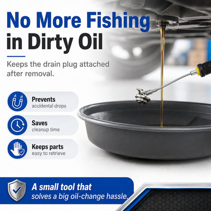 Magnetic Oil Drain Plug Remover with 14-Inch Flexible Shaft