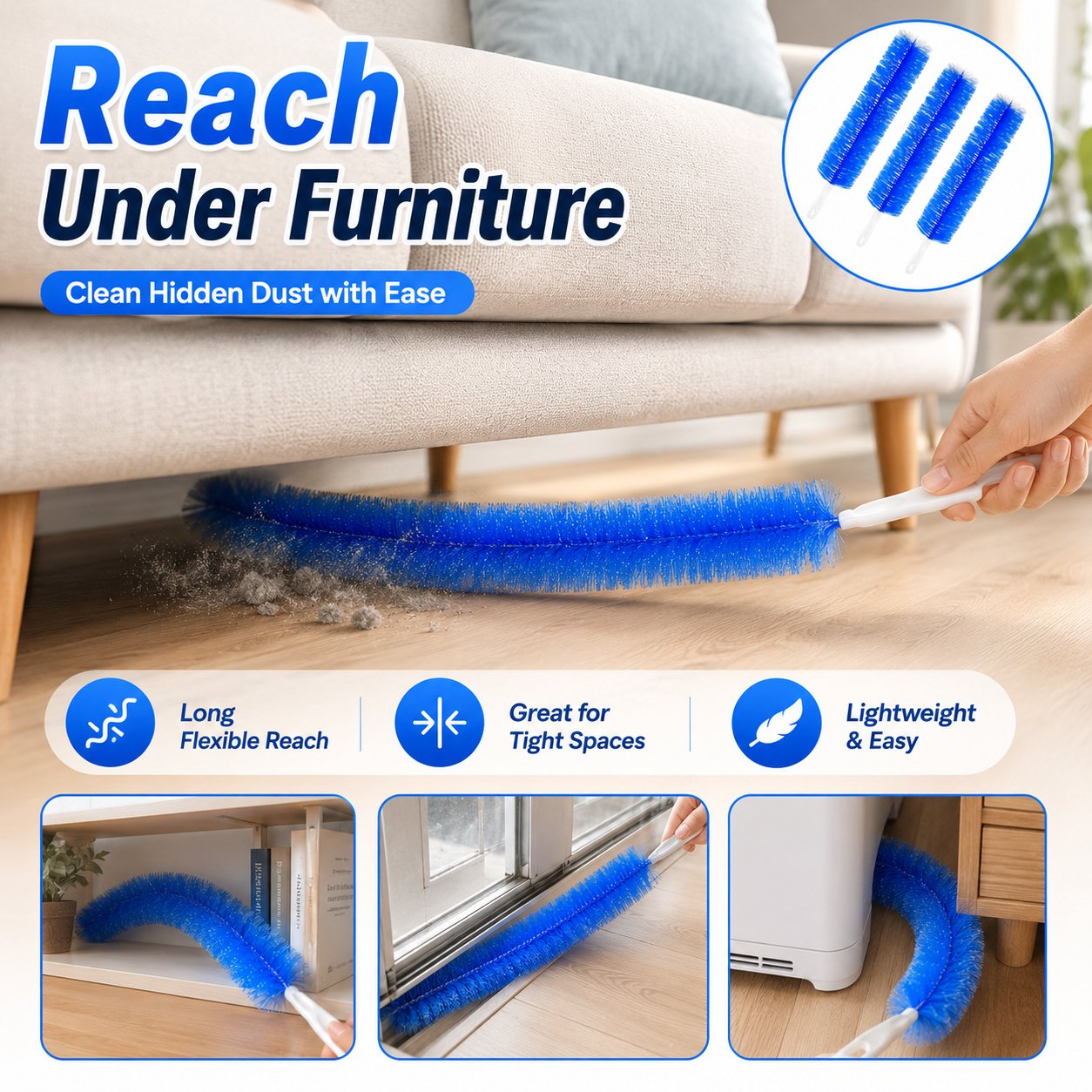 🔥Buy 1 Get 1 FREE |Flexible Dust Cleaning Brush for Fans, Blinds & Vents