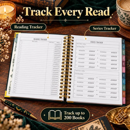 Midnight Study Hardcover Reading Planner for Book Lovers