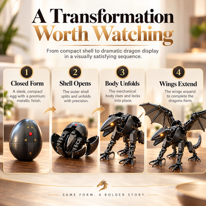 🐉🔥 Magic Transforming Dragon Egg 🥚✨ Automatic Hatching Mechanical Dragon Toy ⚙️🪽 Cool Wing-Spreading Robot Dragon 🐲🎁 Unique Gift for Kids & Dragon Lovers