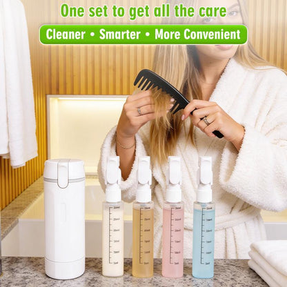 One Bottle. Four Essentials. Zero Leaks|4-in-1 Travel Dispenser Bottle