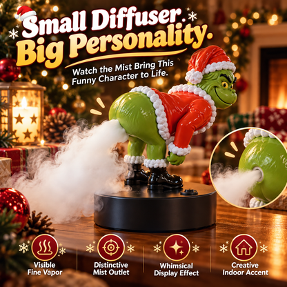 🎄😂 Funny Christmas Green Character Mist Diffuser – Hilarious Butt Mist Effect 💨 | Funny Holiday Decor & White Elephant Gag Gift 🎁