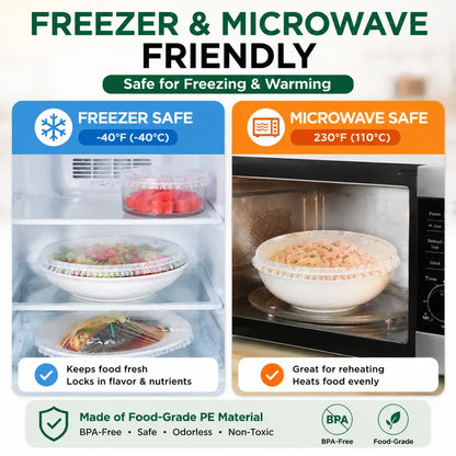 🥗🍽️100PCS Stretch Bowl Covers – Freshness Sealed, Waste Reduced