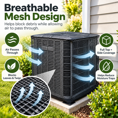 🍂Breathable Full-Mesh Outdoor AC Cover – Leaf & Debris Guard for Condenser Units