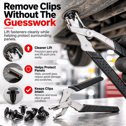 🔥 Professional Push Pin Removal Pliers 🔧🚗 | Heavy-Duty Automotive Trim Clip & Fastener Remover 💪✨ | Easy Grip, Quick Removal 🛠️ | Black & Red