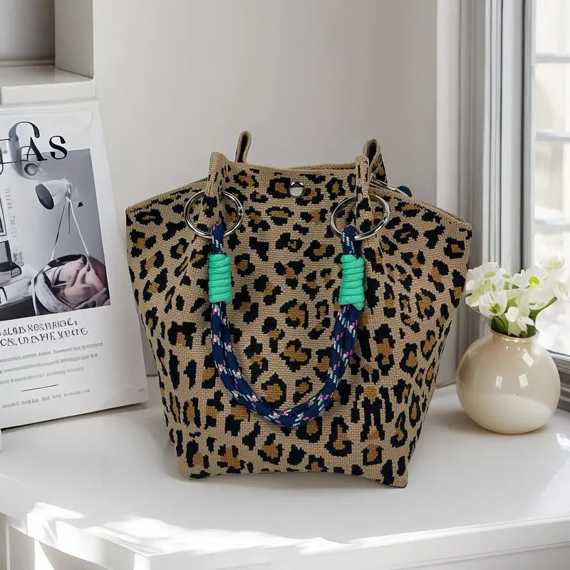👜Boho Woven Polyester Bucket Bag