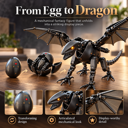 🐉🔥 Magic Transforming Dragon Egg 🥚✨ Automatic Hatching Mechanical Dragon Toy ⚙️🪽 Cool Wing-Spreading Robot Dragon 🐲🎁 Unique Gift for Kids & Dragon Lovers