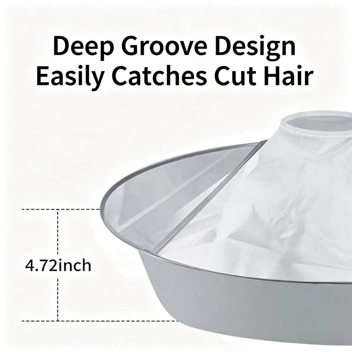 Deep groove hair catcher cape detail