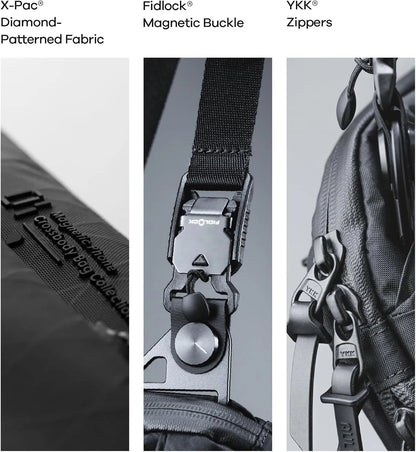 AULUMU B01 Urban Transit Sling Bag – Expandable Storage with Magnetic Phone Mount
