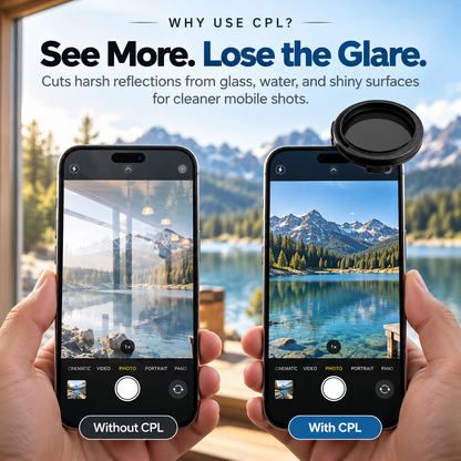 📸✨ Magnetic CPL Phone Camera Filter 🔥 Anti-Glare Polarizing Lens | HD Optical Coating 🌈 Quick Snap-On & Rotatable Design 📱