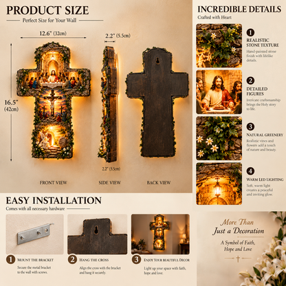 Wall cross dimensions and wall mounting reference illustration