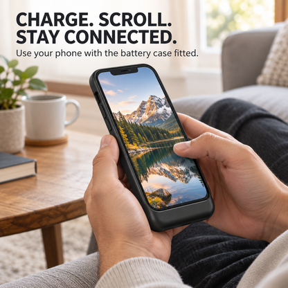 🔋📱 iPhone Battery Charging Case – 6800mAh / 7000mAh Built-In Power Bank, 4 LED Battery Indicators & Slim Everyday Design | Travel-Ready Backup Power ⚡