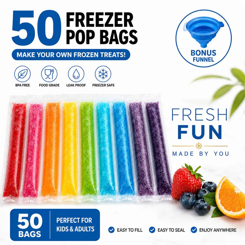 🍧 DIY Ice Pop Bags | Leak-Proof Frozen Treat Maker