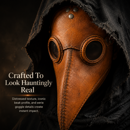 🕯️ Vintage Plague Doctor Mask & Hood – Gothic Halloween Costume Accessory
