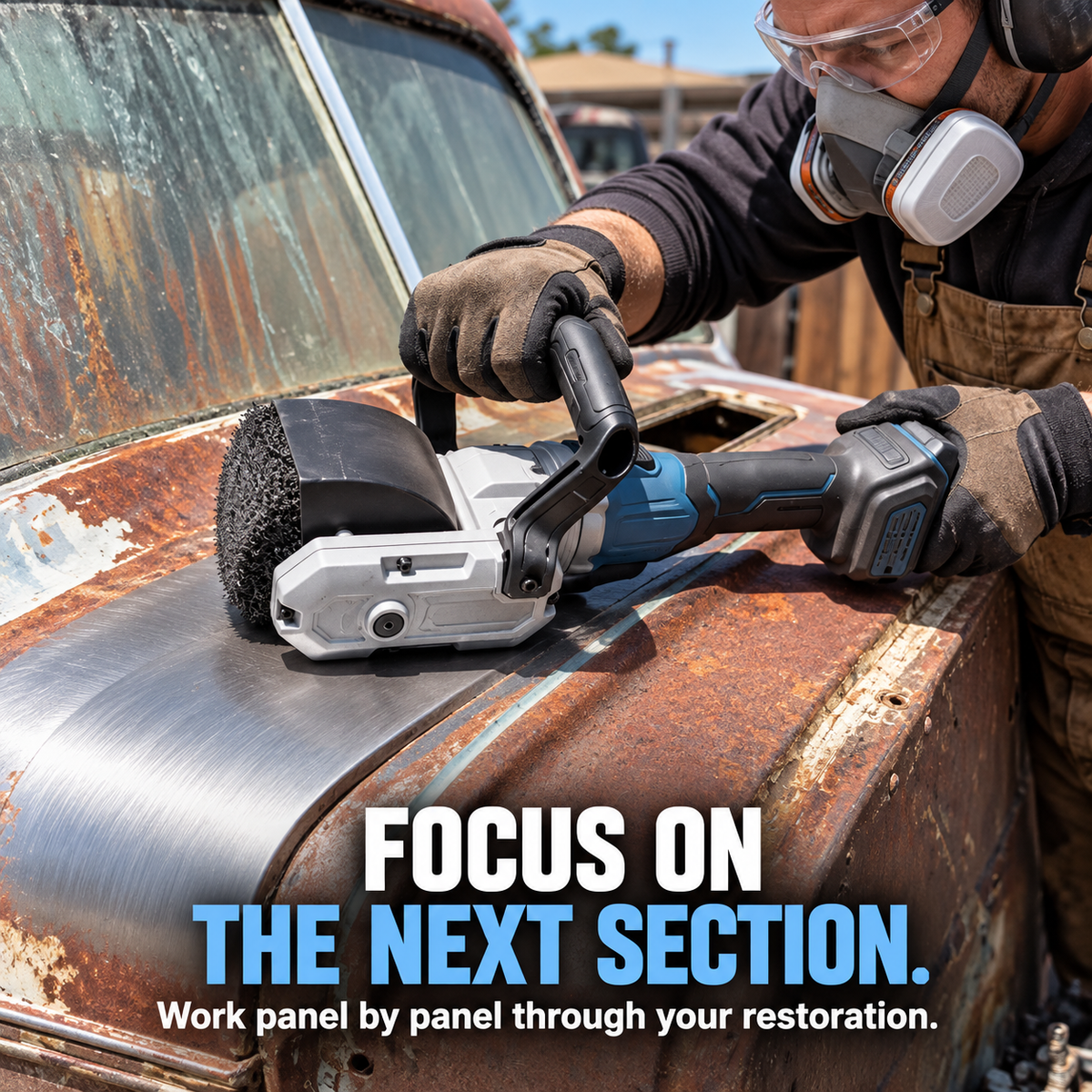 🔧⚡ Cordless Drum Surface Conditioning Tool – Heavy-Duty Rust & Paint Removal Machine for Automotive Metal Restoration, Surface Preparation & DIY Workshop Projects 🚘