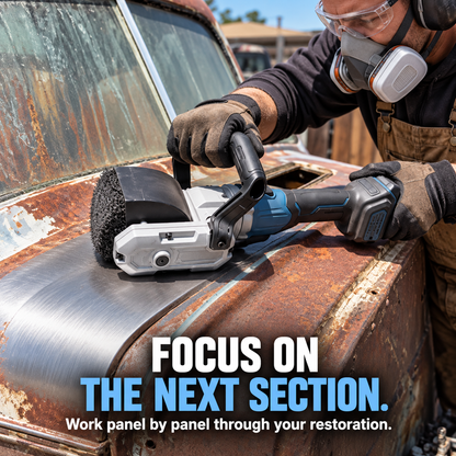 🔧⚡ Cordless Drum Surface Conditioning Tool – Heavy-Duty Rust & Paint Removal Machine for Automotive Metal Restoration, Surface Preparation & DIY Workshop Projects 🚘