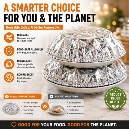 🔥50PCS Reusable Aluminum Food Cover – Keep Meals Warm, Fresh & Ready to Serve