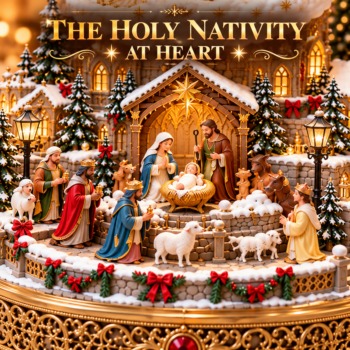 🔥 LAST DAY 49% OFF 🔥 Heavenly Angel Choir | Lighted & Rotating Christmas Nativity Village