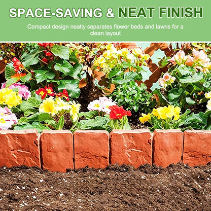 🪻Plastic Garden Retaining Fence – Flexible Stone-Look Lawn Edging🪻