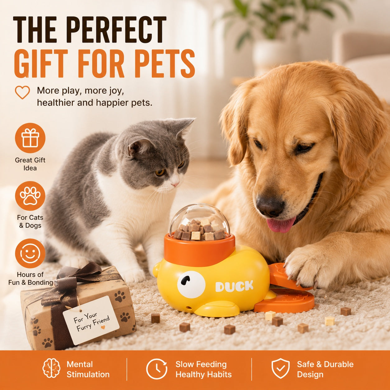 Interactive Treat Dispenser Toy – Slow Feeder Puzzle for Cats & Dogs