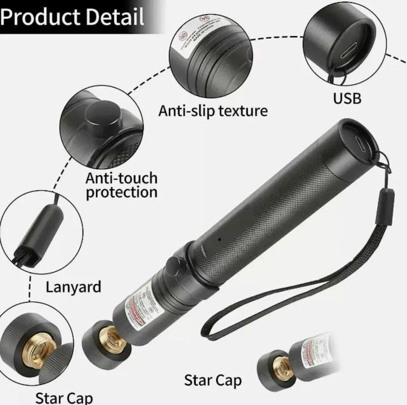 USB Rechargeable High Power Green Laser Pointer