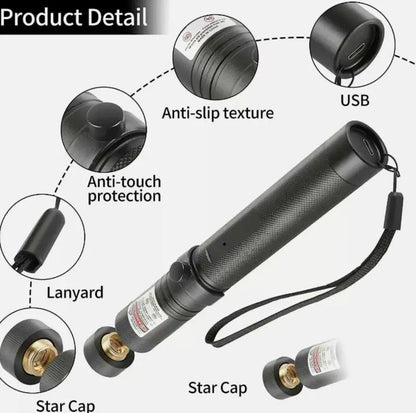 USB Rechargeable High Power Green Laser Pointer