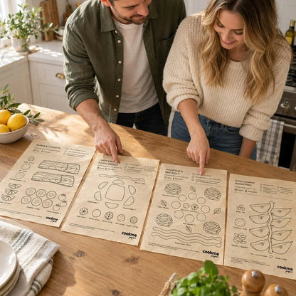 🎁25PCS Pre-Printed Baking Paper Sheets for Easy Oven Meals