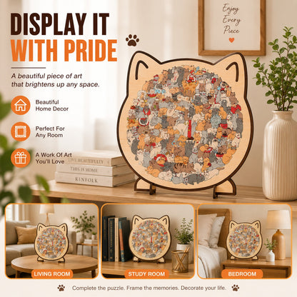 🔥Flash Sale: 50% OFF🎁Every Piece Is a Cat – 135-Piece Wooden Puzzle for Cat Lovers