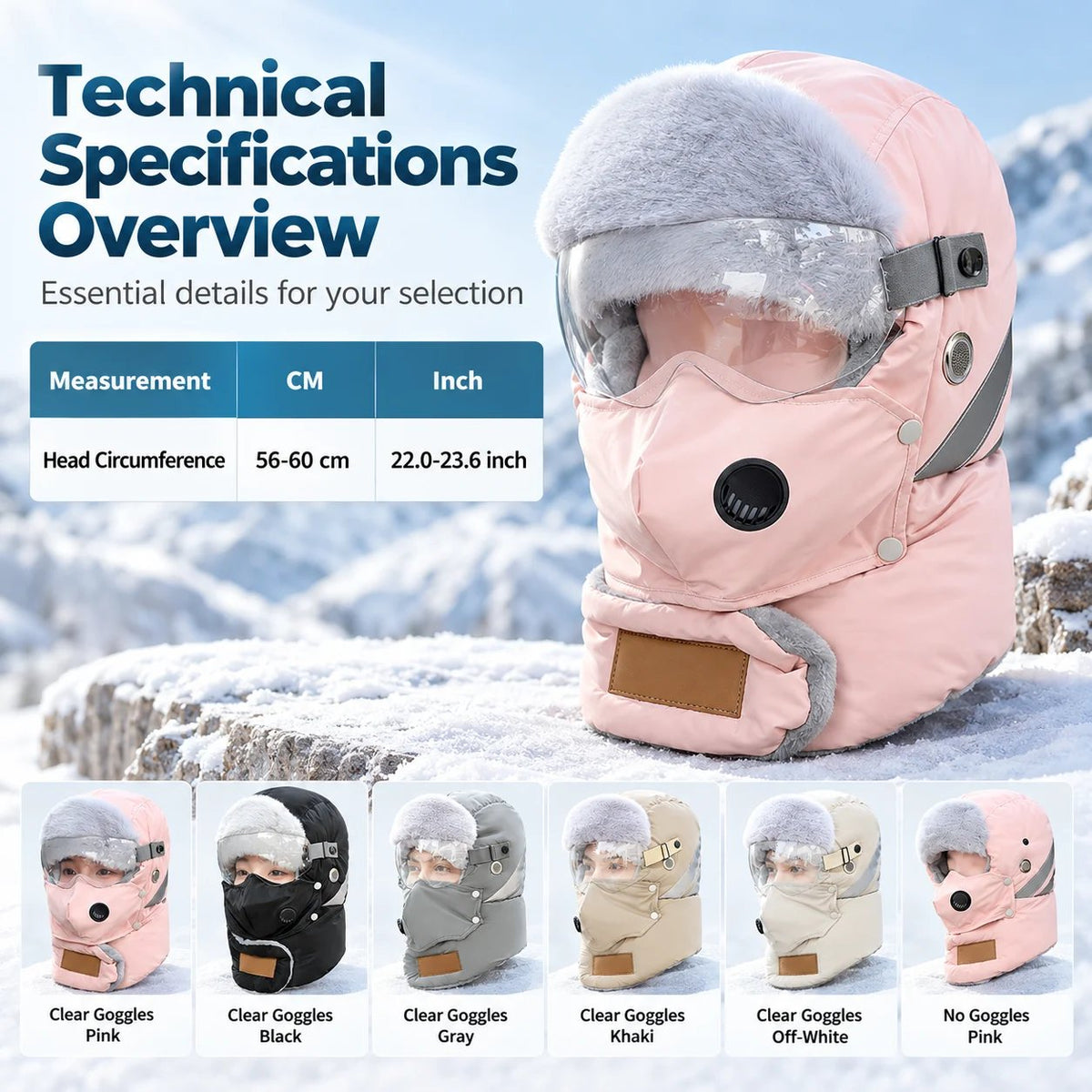 Five-in-one winter hat colors and design overview