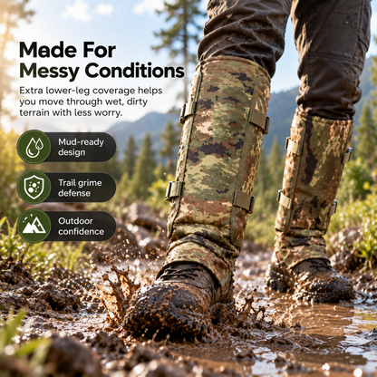 🥾 Protective Lower-Leg Gaiters – Adjustable Guards for Hiking, Hunting & Rough Terrain