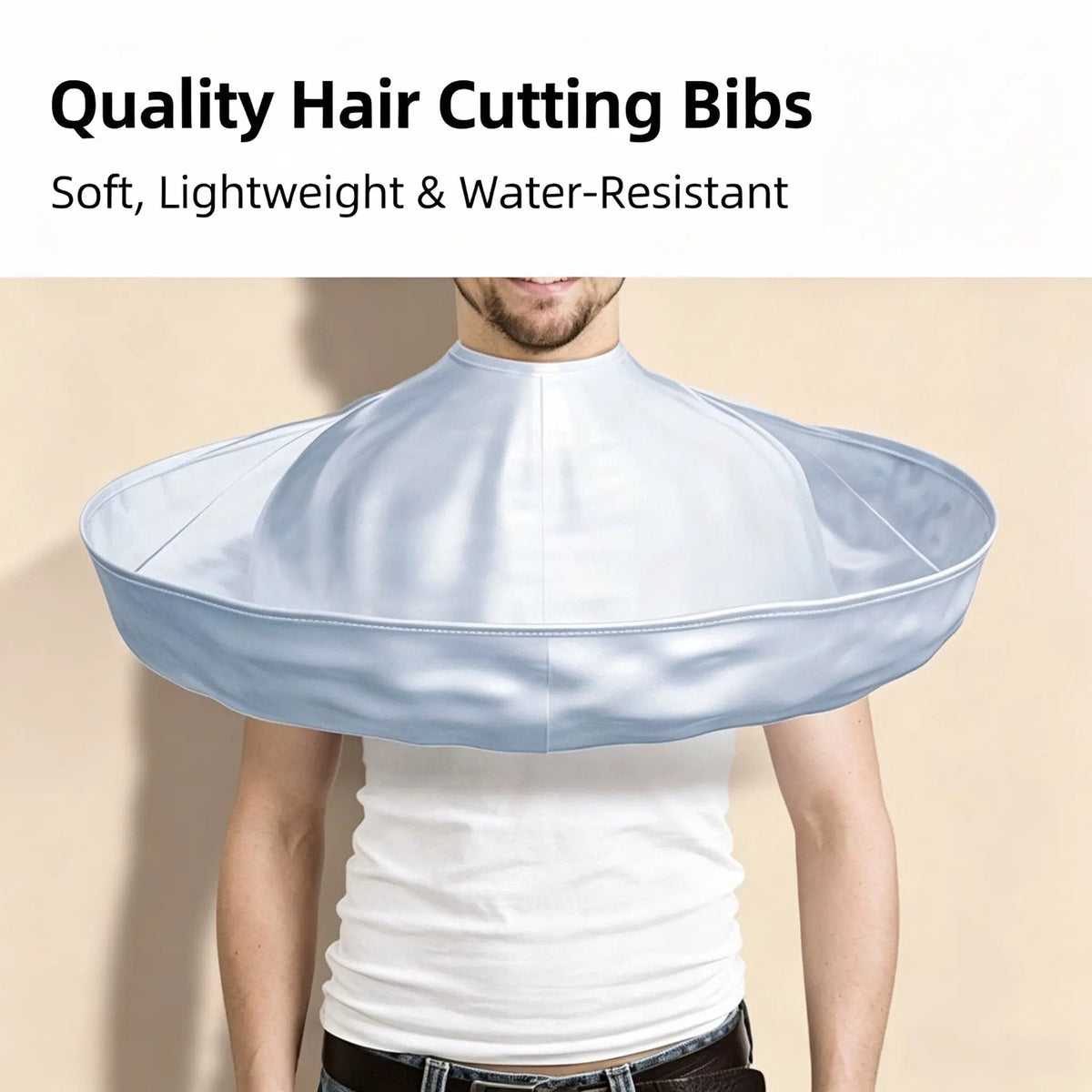 Foldable hair catcher cutting cape worn during haircut