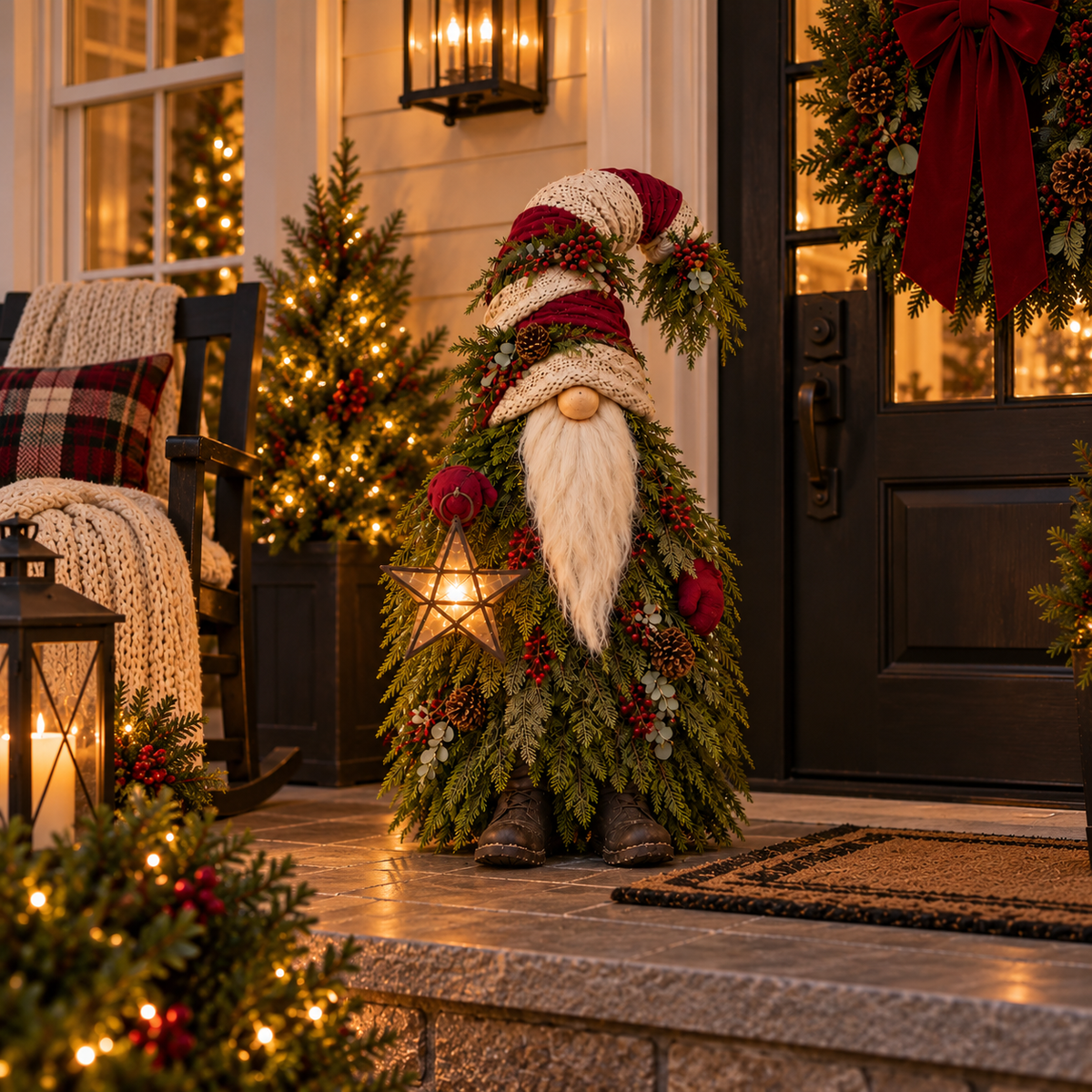 🏠Evergreen Star Gnome™ Lighted Christmas Woodland Decor