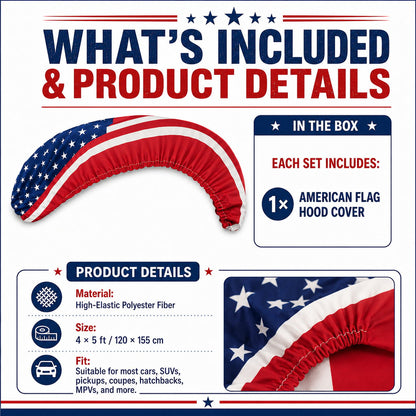 🇺🇸 Universal American Hood Flag Cover 🔥 Fits Most Cars, SUVs & Pickups🦅[Buy 2 Free Shipping]