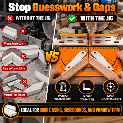 🛠️ Precision Miter Trim Cutting Jig | Adjustable 35°–55° Angles, Built-In Measuring Scale & Faster, Cleaner Trim Cuts 📐