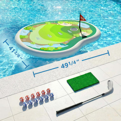 Kids Inflatable Golf Pool Toys, Fun Swimming Pool Game, Floating Water Chipping Green W/Sticky Balls