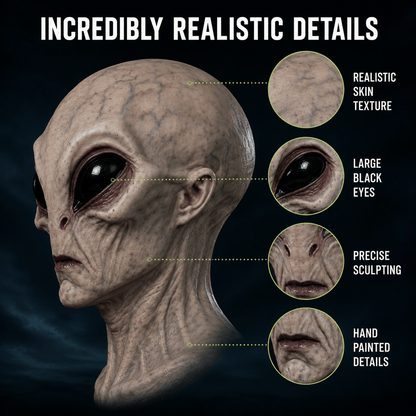 Ultra-Realistic Alien Silicone Mask – Adult Halloween Costume & Cosplay Prop