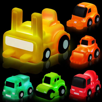 6-Pack Light-Up Bath Vehicles – Flashing Cars & Trucks for Toddler Tub Fun