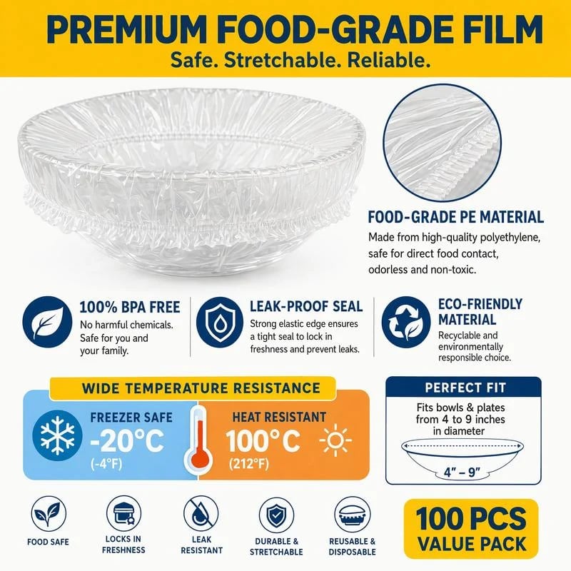 Transparent PE elastic food storage bowl cover