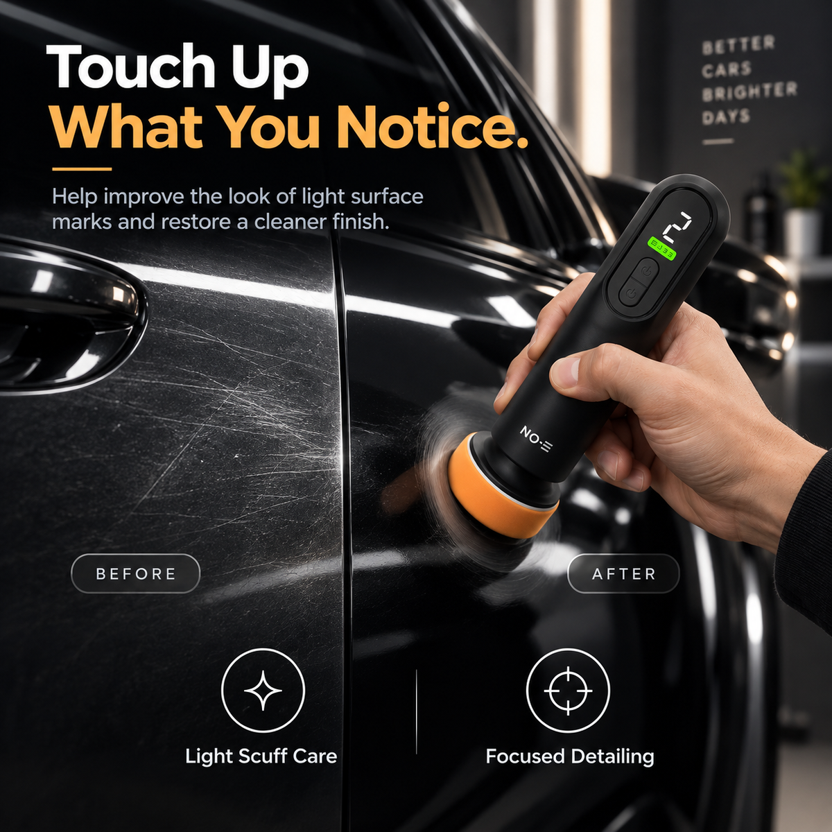 🚗 3-in-1 Cordless Car Polisher – 12,000 RPM Rechargeable Polishing, Waxing & Sanding Tool
