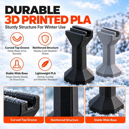❄️🚗 Windshield Wiper Anti-Freeze Stands – 2-Pack 3D Printed Wiper Lifters | Snow & Ice Parking Protection, Easy Tool-Free Setup