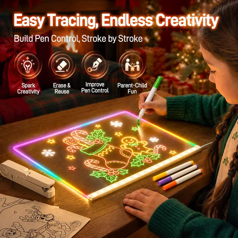 🖌️🎨LED Drawing Board for Kids with Light Effects